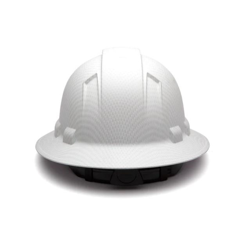 Matte White Graphite Pyramex Ridgeline Cap Style Hard Hat 4-Point Ratchet Suspension