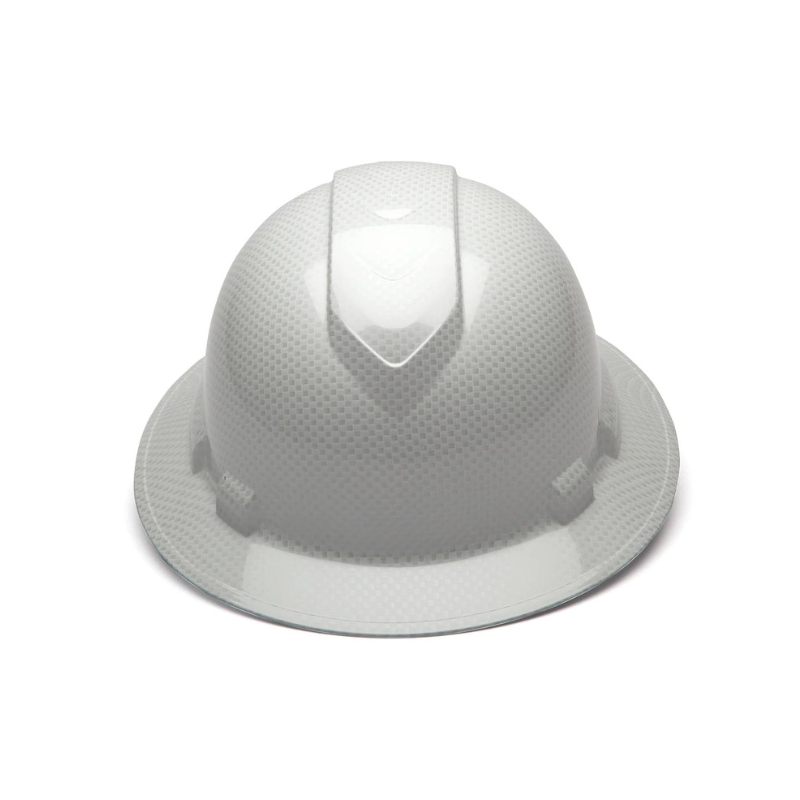 Matte White Graphite Pyramex Ridgeline Cap Style Hard Hat 4-Point Ratchet Suspension