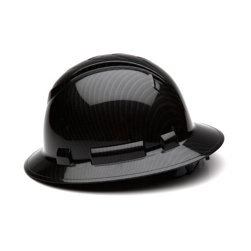 Matte White Graphite Pyramex Ridgeline Cap Style Hard Hat 4-Point Ratchet Suspension