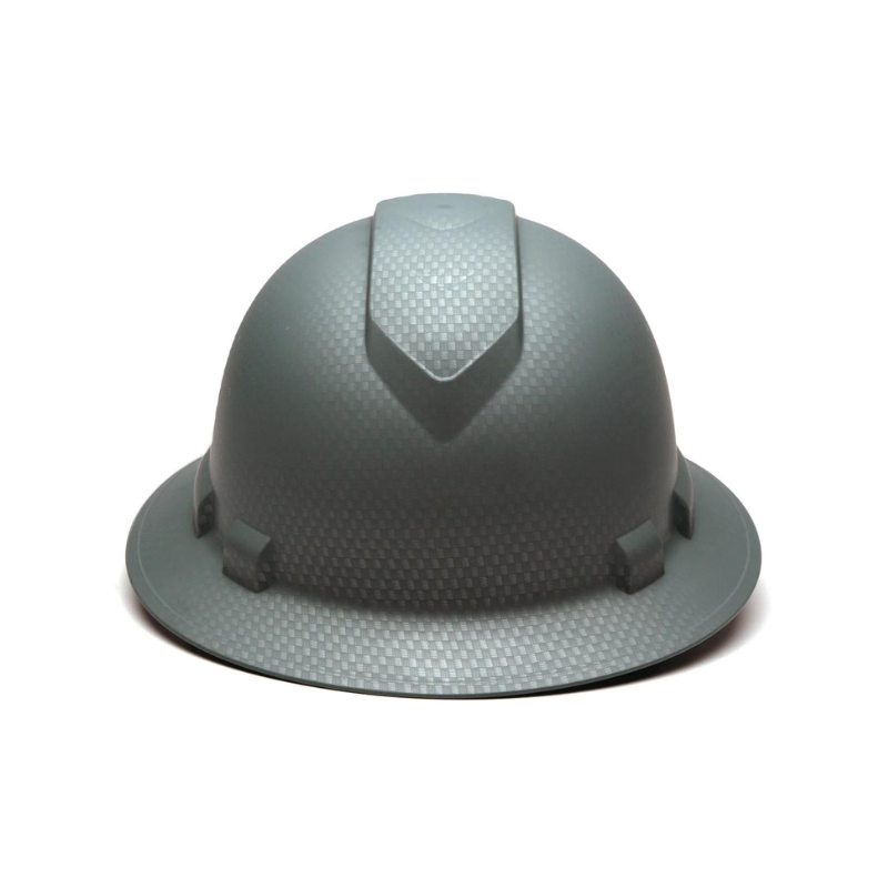 Matte White Graphite Pyramex Ridgeline Cap Style Hard Hat 4-Point Ratchet Suspension
