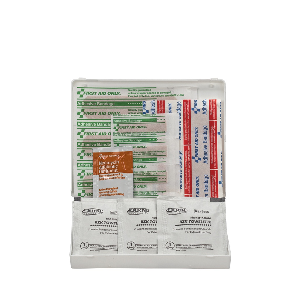 10 Person First Aid Kit, ANSI 2015 Class A (Plastic Case)