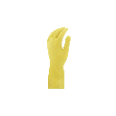 Latex Rubber Gloves – Yellow 18 mil Flock Lined with Embossed Grip and Pinked Cuff