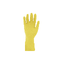 Latex Rubber Gloves – Yellow 18 mil Flock Lined with Embossed Grip and Pinked Cuff