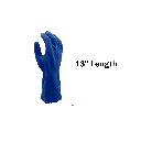 Latex Rubber Gloves – Blue 15 mil Flock Lined with Embossed Grip and Pinked Cuff