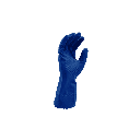 Latex Rubber Gloves – Blue 15 mil Flock Lined with Embossed Grip and Pinked Cuff