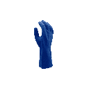 Latex Rubber Gloves – Blue 15 mil Flock Lined with Embossed Grip and Pinked Cuff