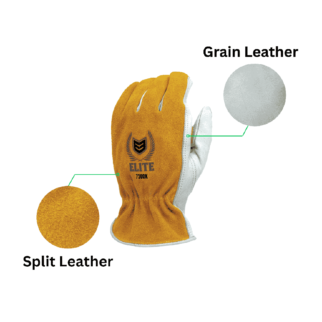Single Pair - Cow Grain Leather Palm Glove