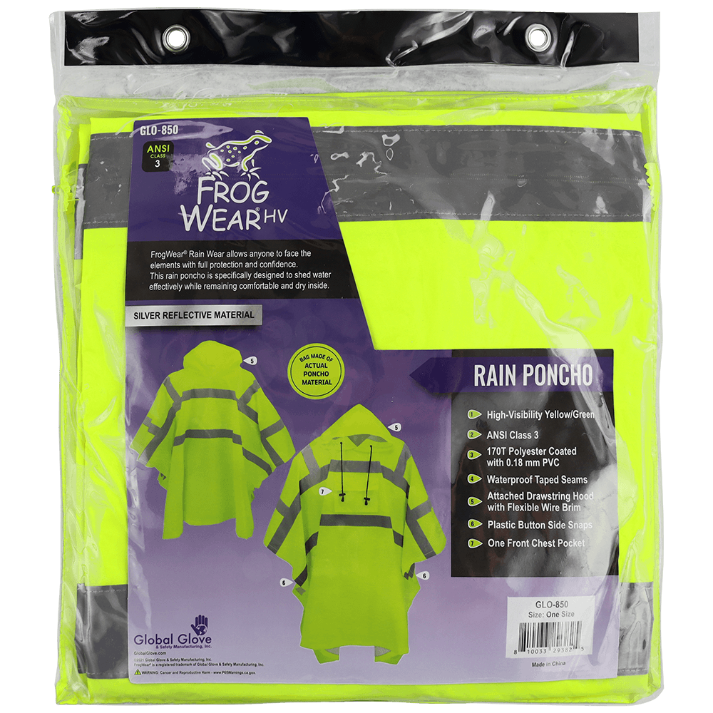 Hi Vis Rain Poncho – ANSI Class 3