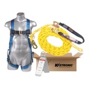 25 ft. Roofers Boxed Kit with harness, rope, rope grab assembly, and reusable roof anchor