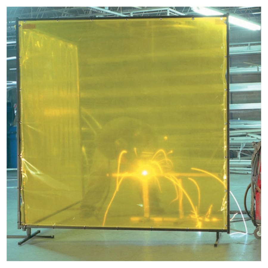 Welding Curtain, 6 ft x 10 ft, PVC, Yellow, 14 mil