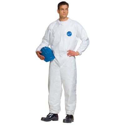 DuPont Tyvek 400 Polyethylene White Coverall with Elastic Wrists and Ankles (25/Case)