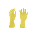 Latex Rubber Gloves – Yellow 18 mil Flock Lined with Embossed Grip and Pinked Cuff