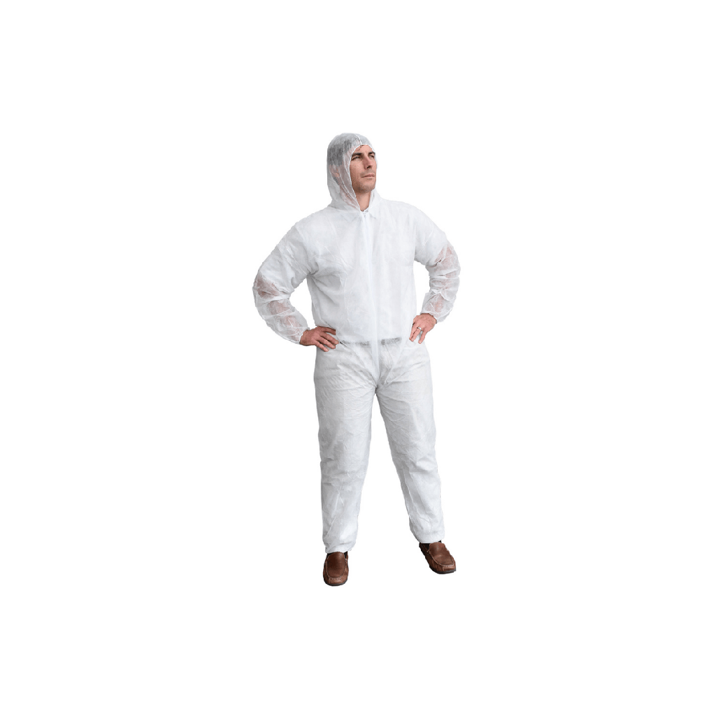 SMS Polypropylene Coverall with Hood, Elastic Wrists, and Ankles (25 Pieces/Case)