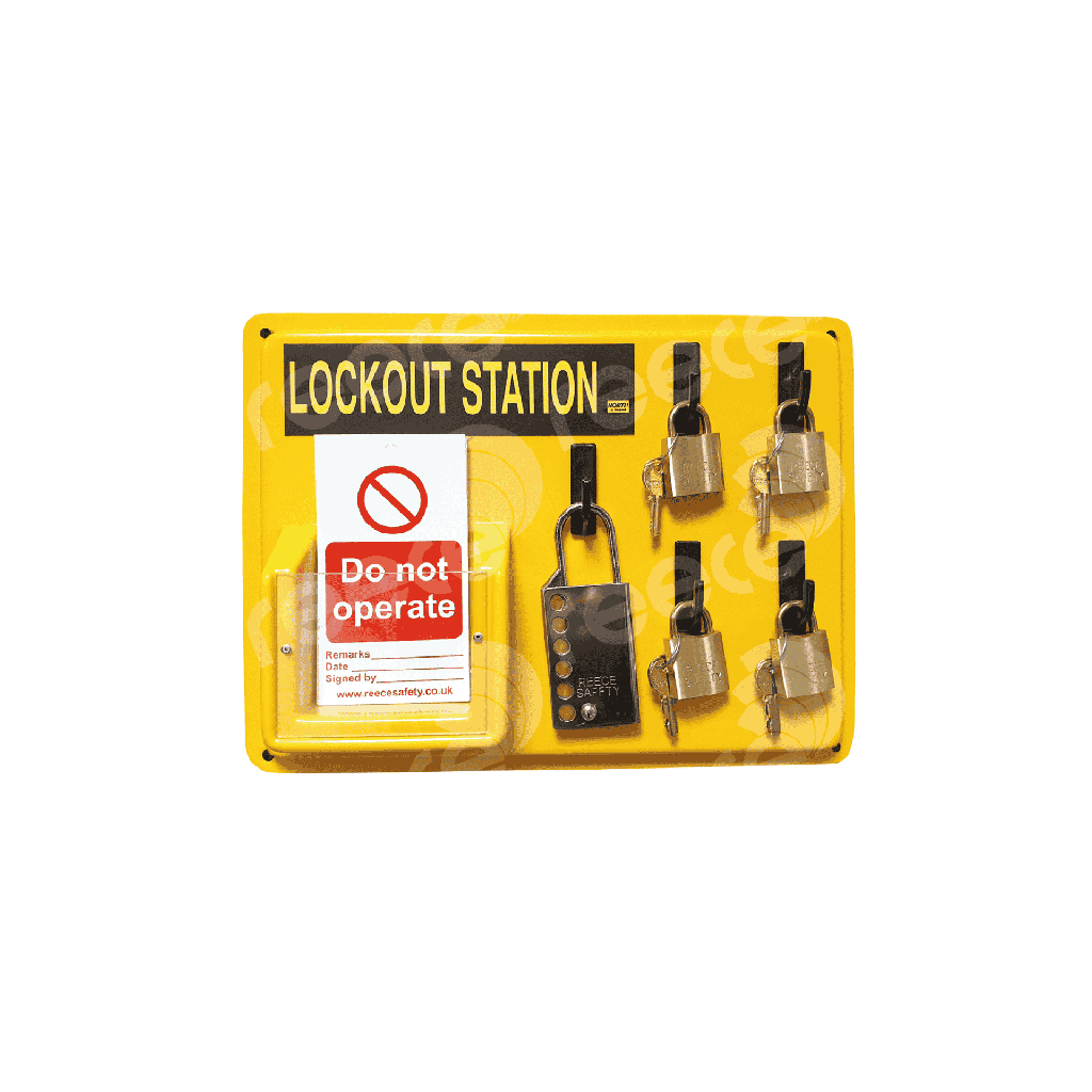 REECE Thermoplastic Lockout Station(5 Hook) - YELLOW