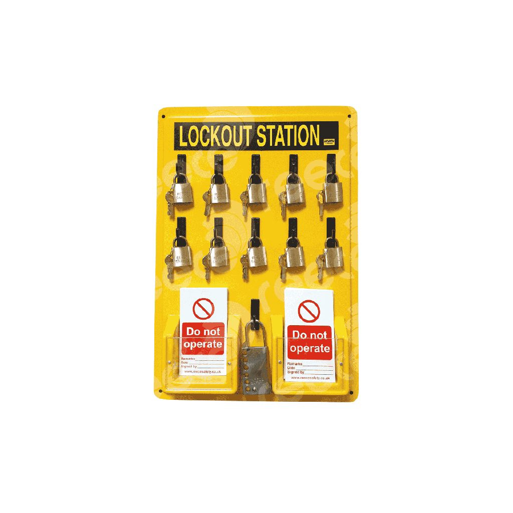 REECE Thermoplastic Lockout Station(11 Hook) - YELLOW