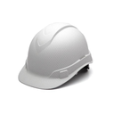 Matte White Graphite Pyramex Ridgeline Cap Style Hard Hat 4-Point Ratchet Suspension