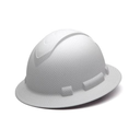 Matte White Graphite Pyramex Ridgeline Full Brim Hard Hat 4-Point Ratchet Suspension