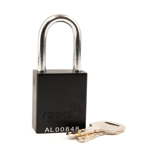 [AL38BLKK] Black REECE Aluminum Safety Padlock KA