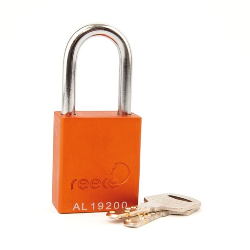 [AL38ORJK] Orange REECE Aluminum Safety Padlock KA