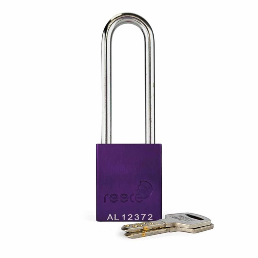 [AL38PRPLONG] Purple REECE Aluminum Safety Long Padlock KTD