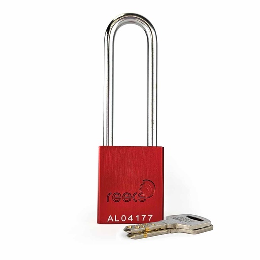 [AL38REDKLONG] Red REECE Aluminum Safety Long Padlock KA