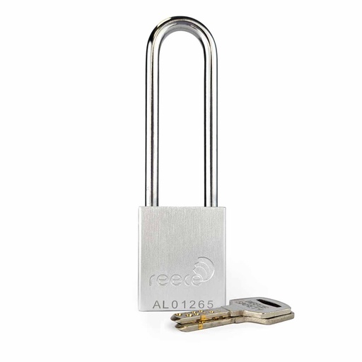 [AL38SVRKLONG] Silver REECE Aluminum Safety Long Padlock KA
