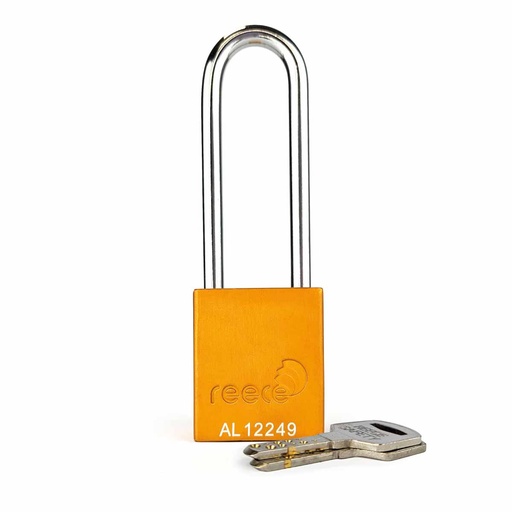 [AL38YLWLONG] Yellow REECE Aluminum Safety Long Padlock KTD