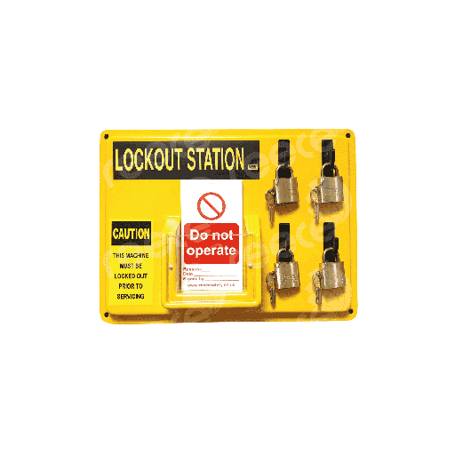 [LSE103] REECE Thermoplastic Lockout Station(4 Hook) - YELLOW