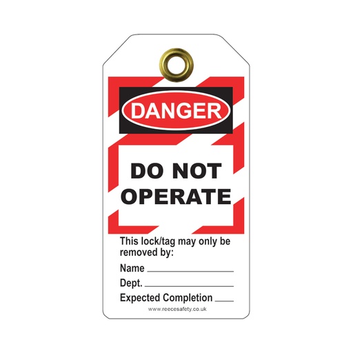 [RLTT50] REECE  Danger Do Not Operate Tough Tag (Pack of 10)