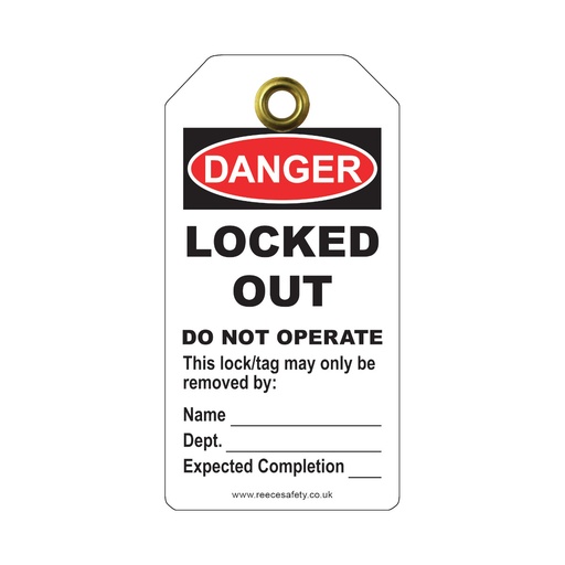 [RLTT51] REECE  Danger Locked Out Tough Tag (Pack of 10)