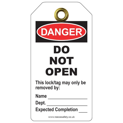[RLTT53] REECE Danger Do Not Open Tough Tag (Pack of 10)