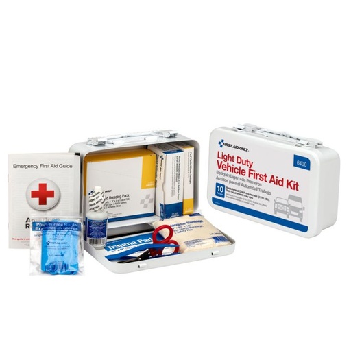 [6400] 10 Person Vehicle First Aid Kit, Metal Case