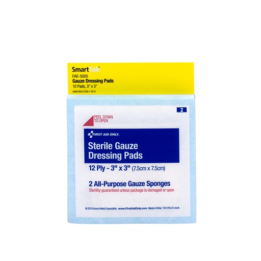 [FAE-5005] SC Refill 3"x3" Sterile Gauze Pads, 10/bag