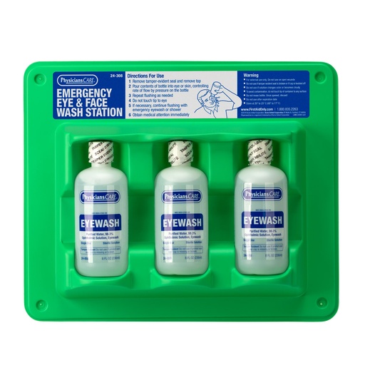 [24-308] Eyewash Station, 8 oz. Triple Screw Cap Bottle