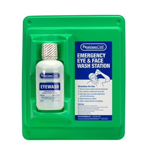 [24-000-001] Eyewash Station, Single 16 oz. Screw Cap Bottle