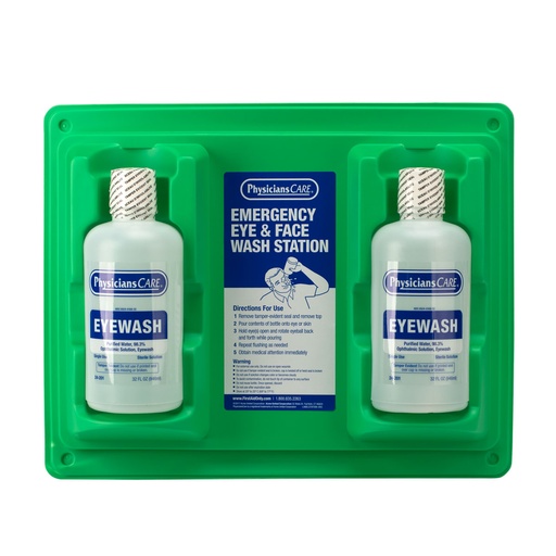 [24-300-001] Eyewash Station, Double 32 oz. Screw Cap Bottle