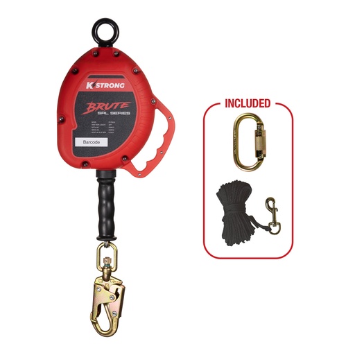 [UFS310030] 30 ft. Cable SRL with snap hook. Includes installation carabiner and tagline (ANSI)