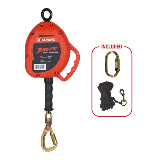 [UFS310130] 30 ft. Cable SRL with Load Indicating Swivel Locking Carabiner. Includes installation carabiner and tagline (ANSI)