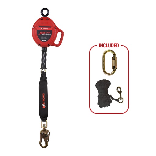[UFS310018L] 18 ft. Cable SRL-LE with snap hook. Includes installation carabiner and tagline (ANSI)
