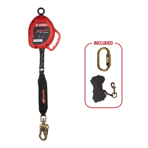 [UFS310025L] 25 ft. Cable SRL-LE with snap hook. Includes installation carabiner and tagline (ANSI)
