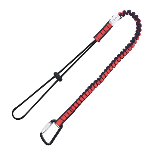 [DL100021] Elasticated Single Leg Tool Lanyard w/Drawstring Cord and Carabiner – 22 lbs. (ANSI)