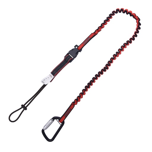 [DL100401] Detachable Elasticated Single Leg Tool Lanyard w/ Screwgate Carabiner – 5 lbs. (ANSI)