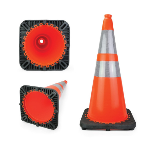 [CTC28R] 28" Orange PVC Safety Cone with Double Reflective Collar