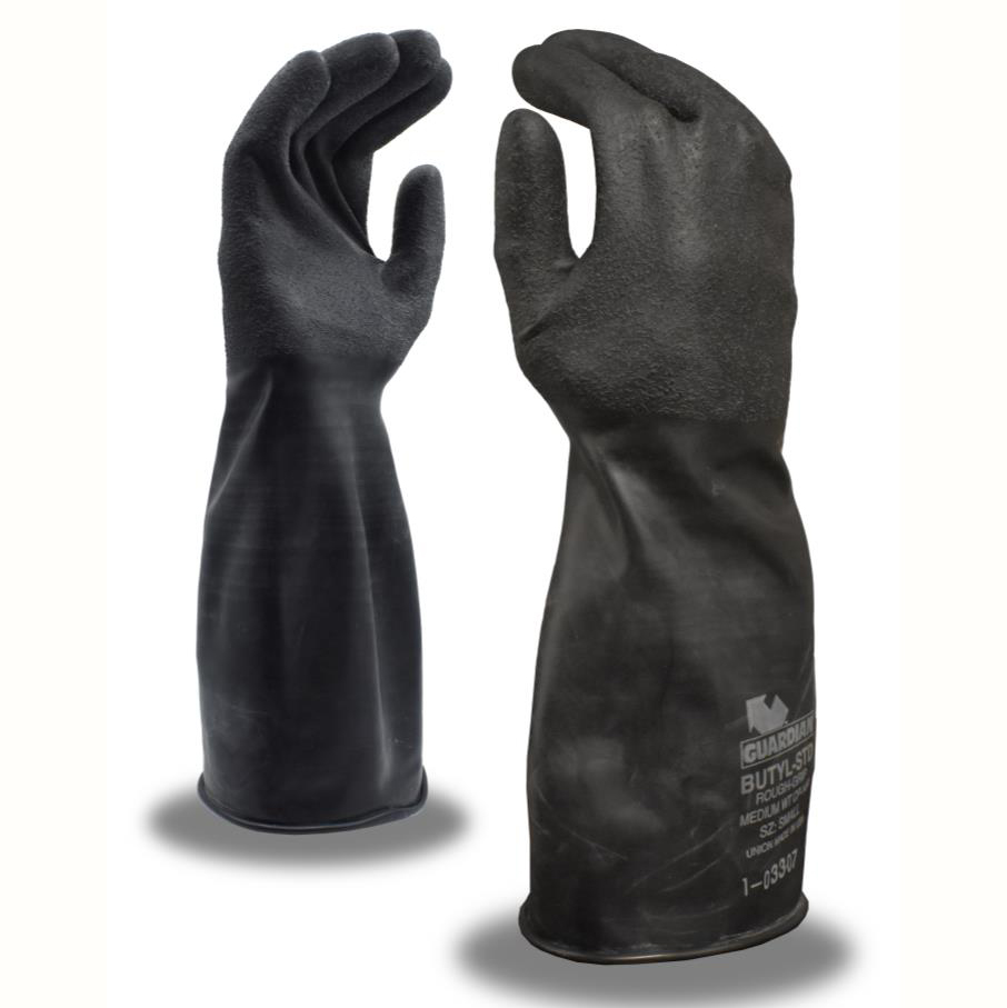 Single Pair - Butyl Rubber Glove, Rough Finish, 14 mil
