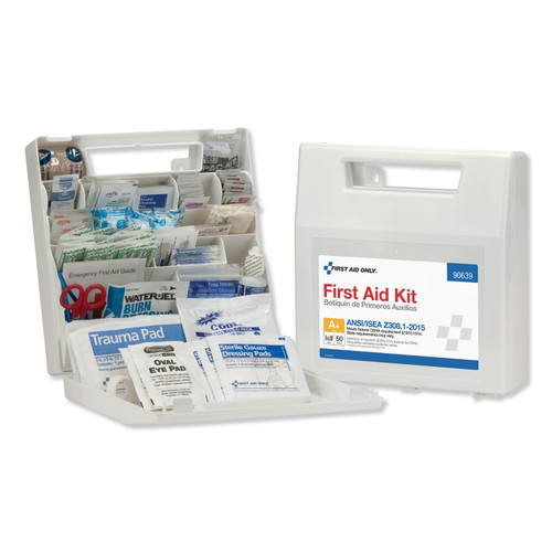[90639] 50 Person First Aid Kit, ANSI 2015 Class A+, Plastic Case with Dividers