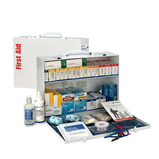 [90573] 2 Shelf First Aid ANSI 2015 Class B+ Metal Cabinet, with Meds